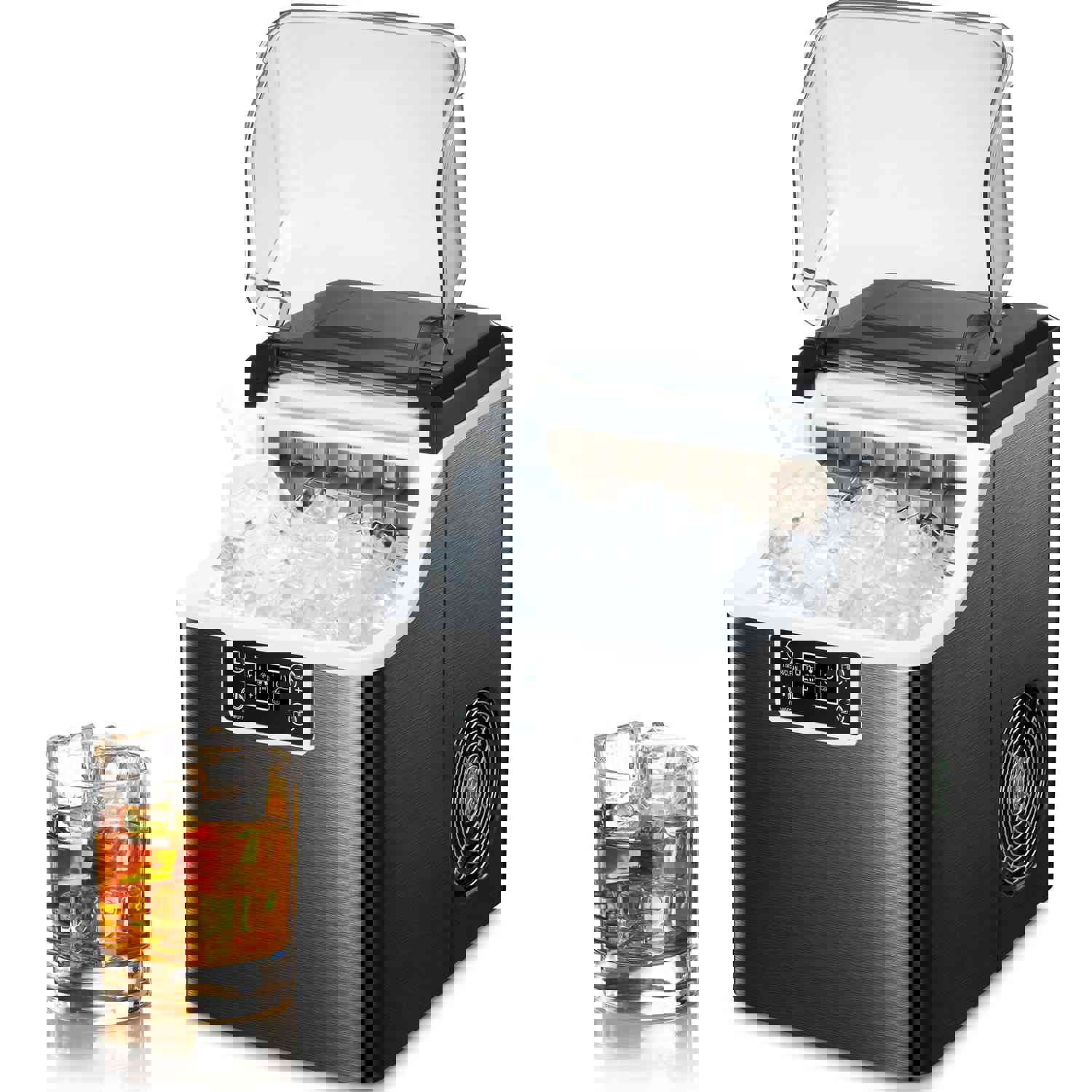 KISSAIR Countertop Ice Maker, 44Lbs/24H Self-Cleaning Ice Machine with Ice Scoop & Basket, Ideal for Home/Kitchen/Office