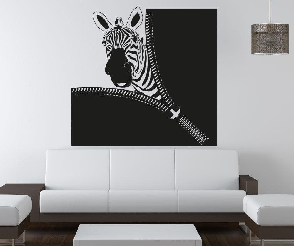 Vinyl Wall Decal Sticker Zebra Zipper #OS_AA1369 - Removable & Easy to Apply