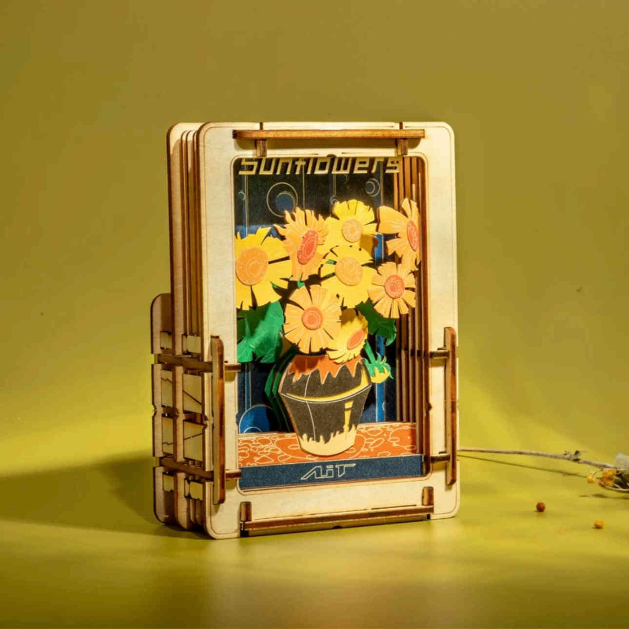 DIY Wooden Jigsaw Puzzle - Sunflower Art Frame for Home Decoration & Gift