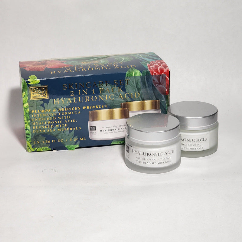 Hyaluronic Acid Anti-Wrinkle Skincare Set Day & Night Cream with Dead Sea Minerals