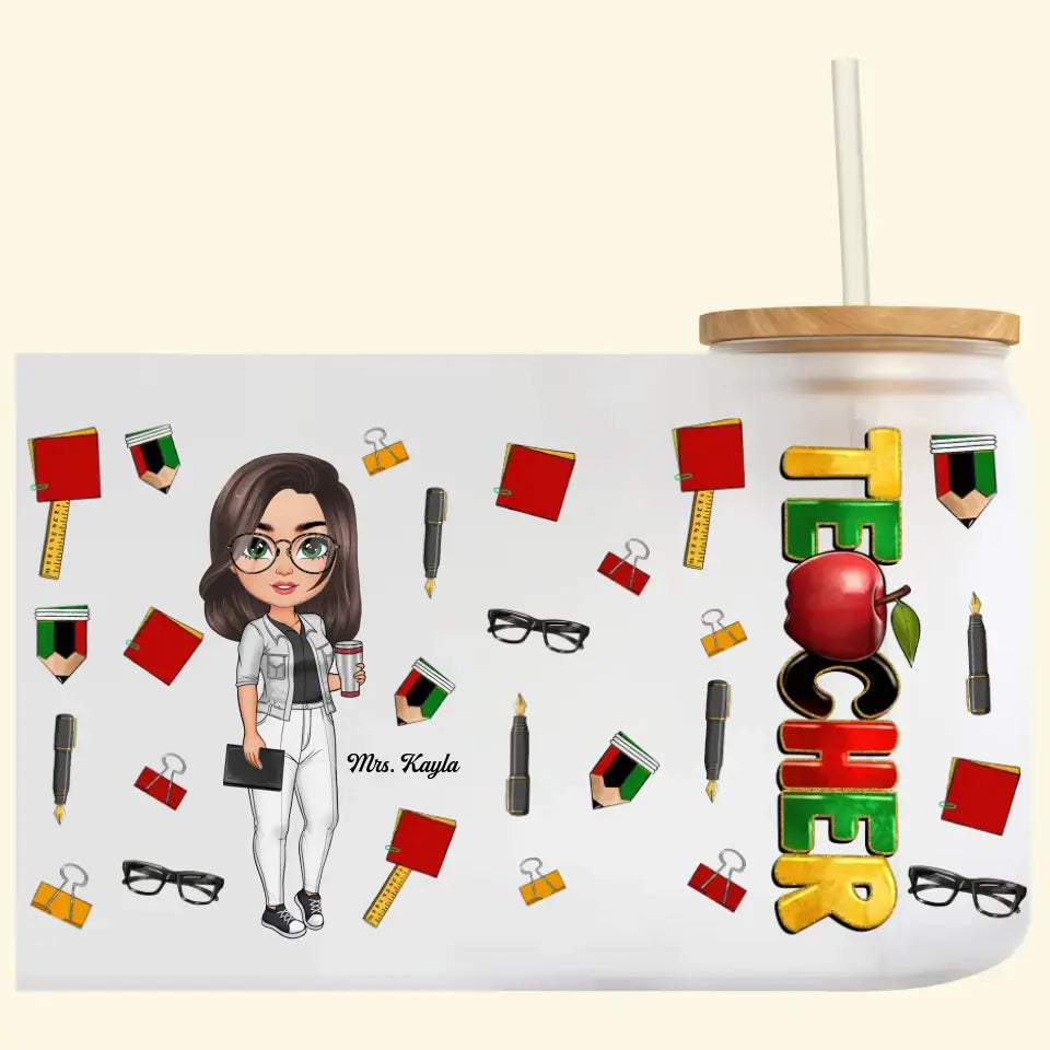 Personalized Custom Glass Can - Perfect Gift for Teachers, Birthdays & Juneteenth