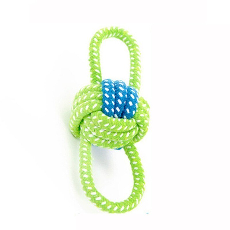 1PC Eco-Friendly Dog Chew Toy - Green Rope Ball for Teeth Cleaning & Training