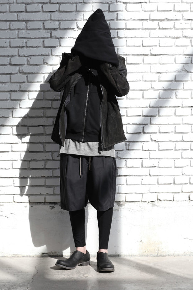 Drkshdw by Rick Owens Woven Sweater-Mountain Zone Hoodie DU17S5286 F 09 Black