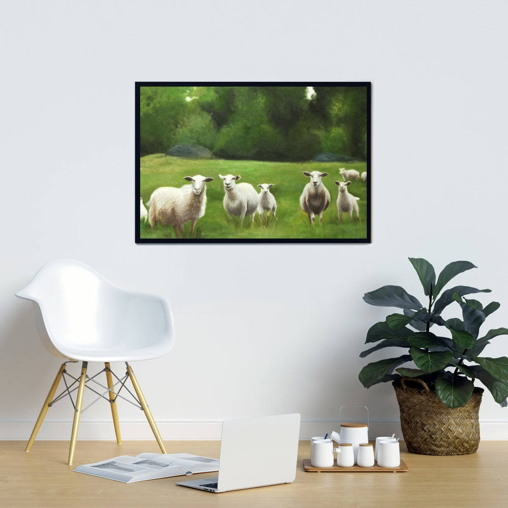 Fields Of Sheep, Fine Art Gallery Wrapped Canvas 16x48
