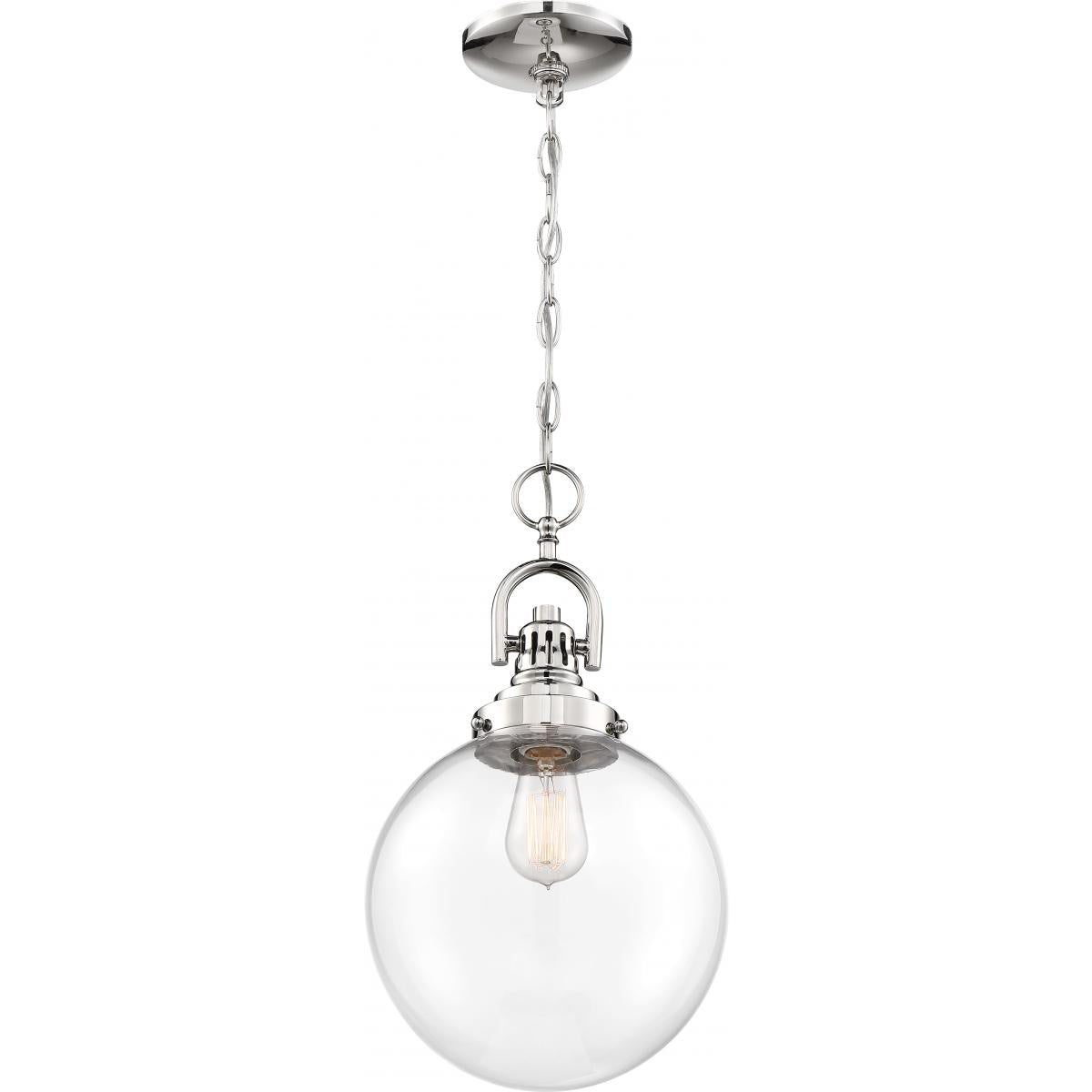 SKYLOFT 1 LIGHT PENDANT - Clear Glass with Polished Nickel Finish