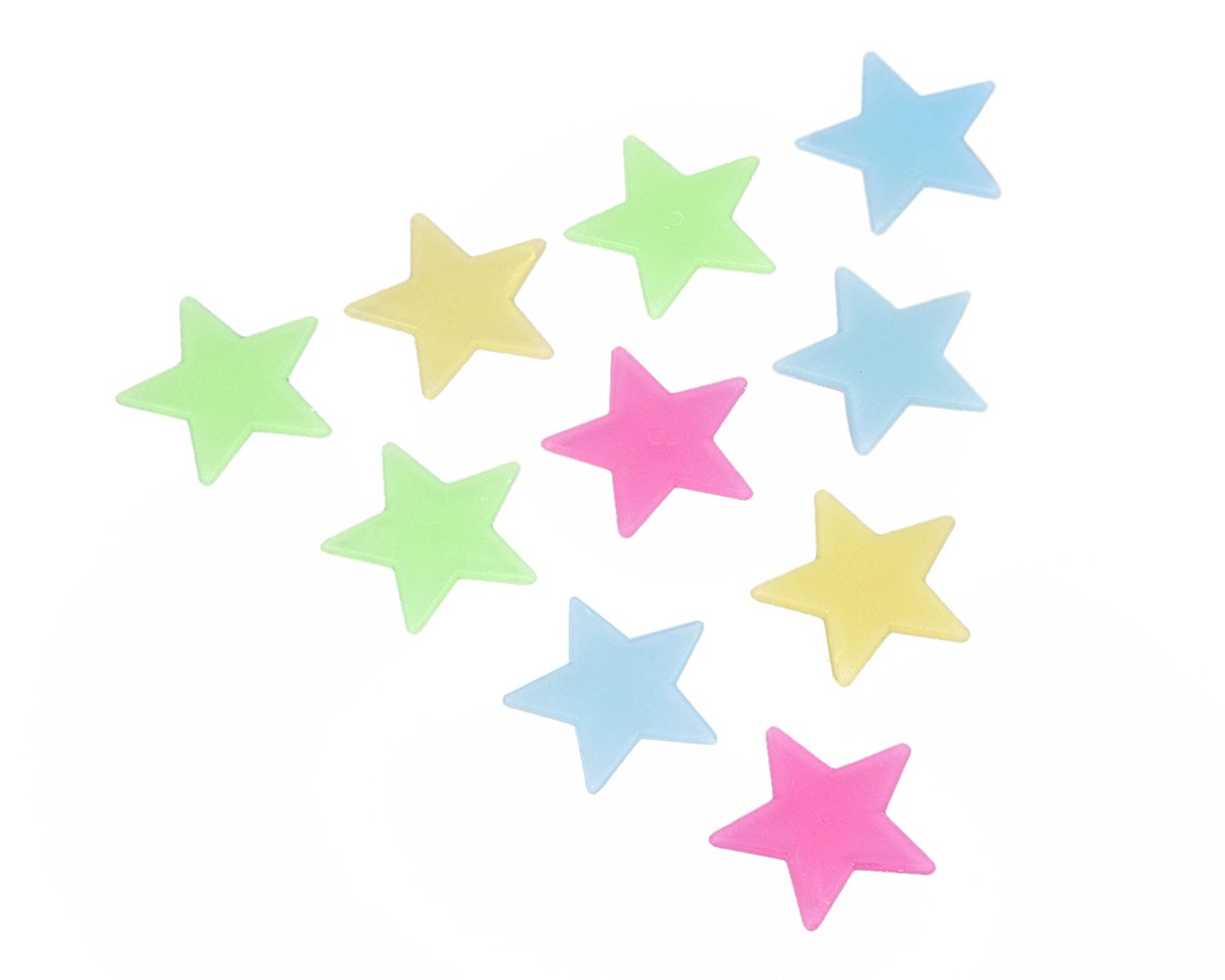 100 Pieces Luminous Star Shaped Wall Stickers for Bedroom Decoration