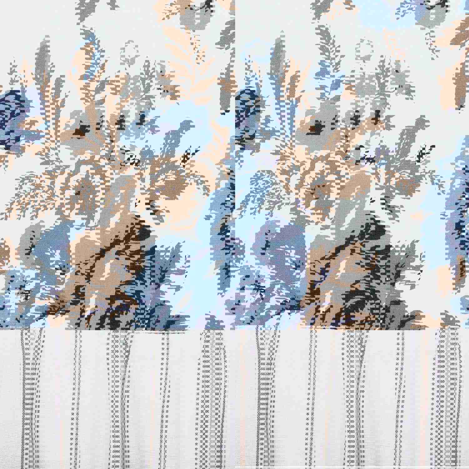 Annie Blue Floral Ruffled Valance