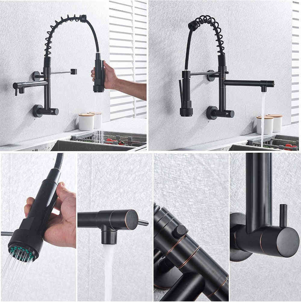MIRODEMI® Wall Mounted Swivel Side Sprayer Dual Spout Kitchen Tap