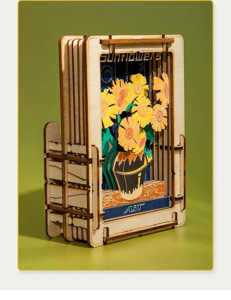 DIY Wooden Jigsaw Puzzle - Sunflower Art Frame for Home Decoration & Gift