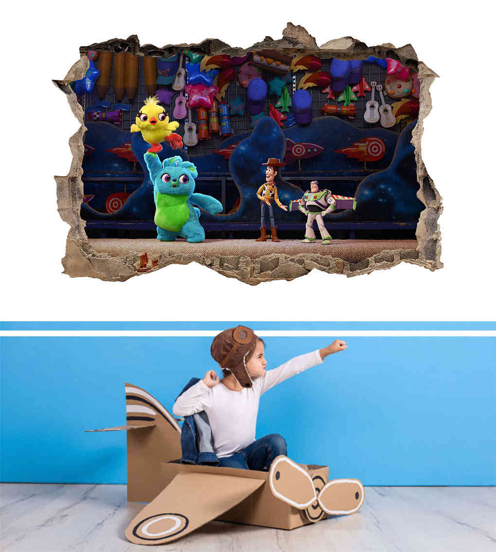 Toy Story Buzz Woody 3D Smashed Broken Decal Wall Sticker J1432