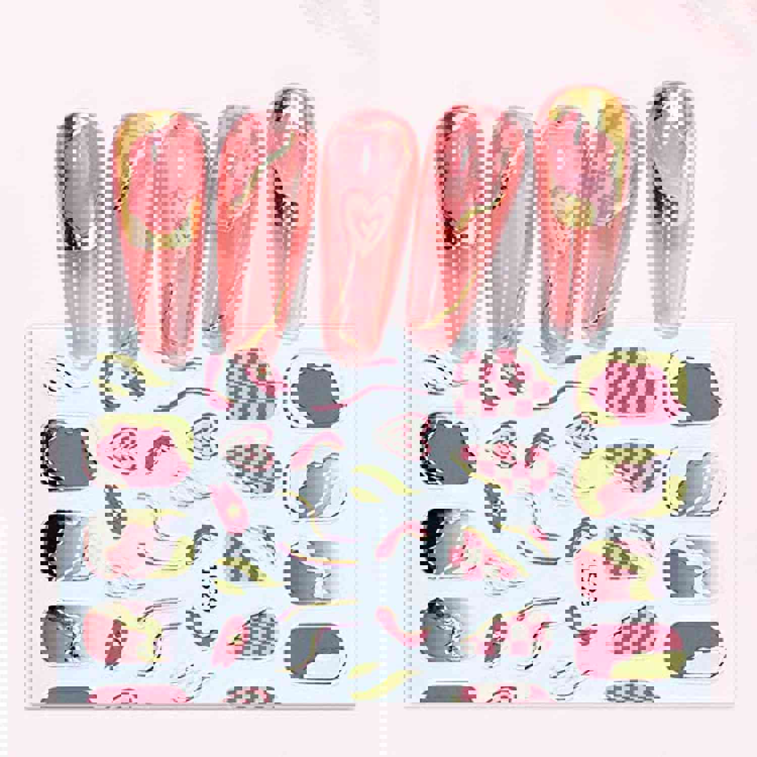 6 Sheets Gold Nail Art Stickers - 3D Metallic Self-Adhesive Nail Decals for French Manicure