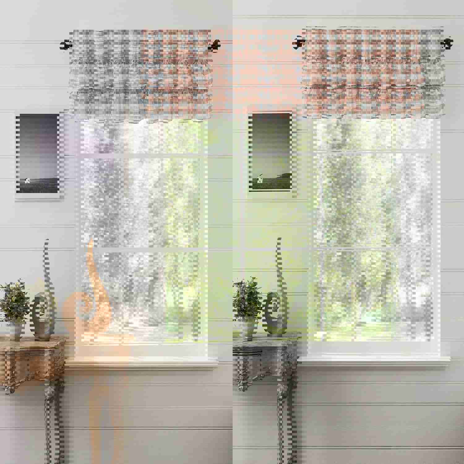 Annie Buffalo Check Ruffled Valance - Portabella