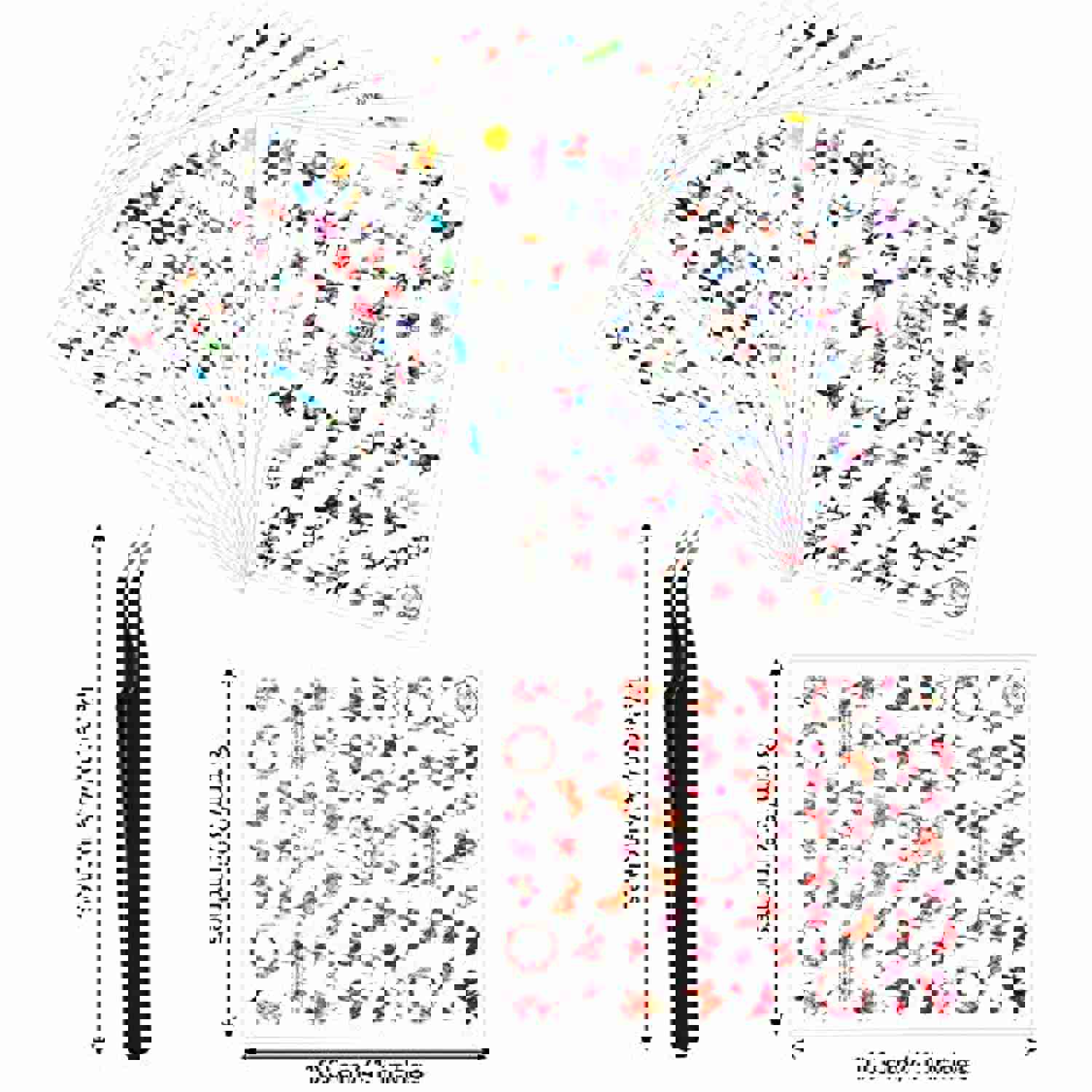 30 Sheet 3D Colorful Butterfly Nail Art Stickers with Tweezer for DIY Manicure Decorations