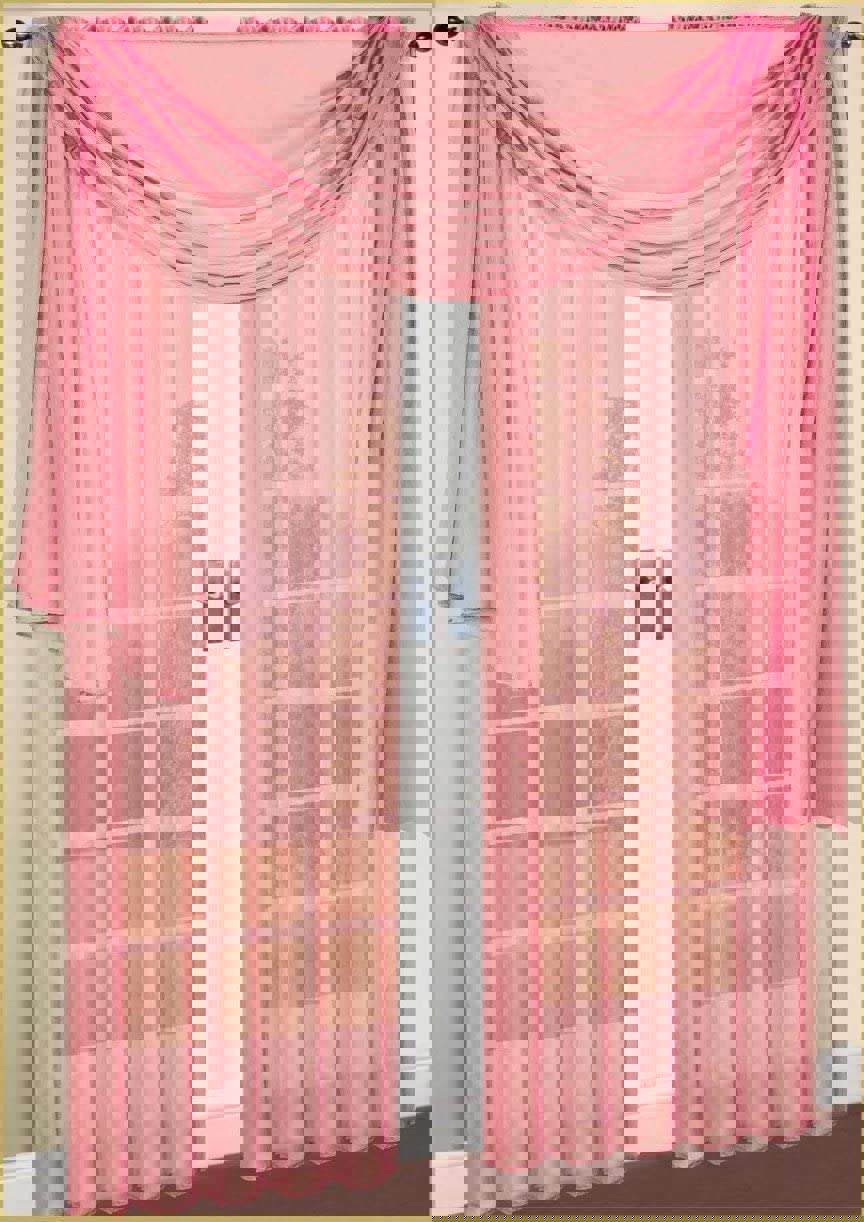 2-Piece Sheer Window Curtain Panels with 2 Inch Rod Pocket