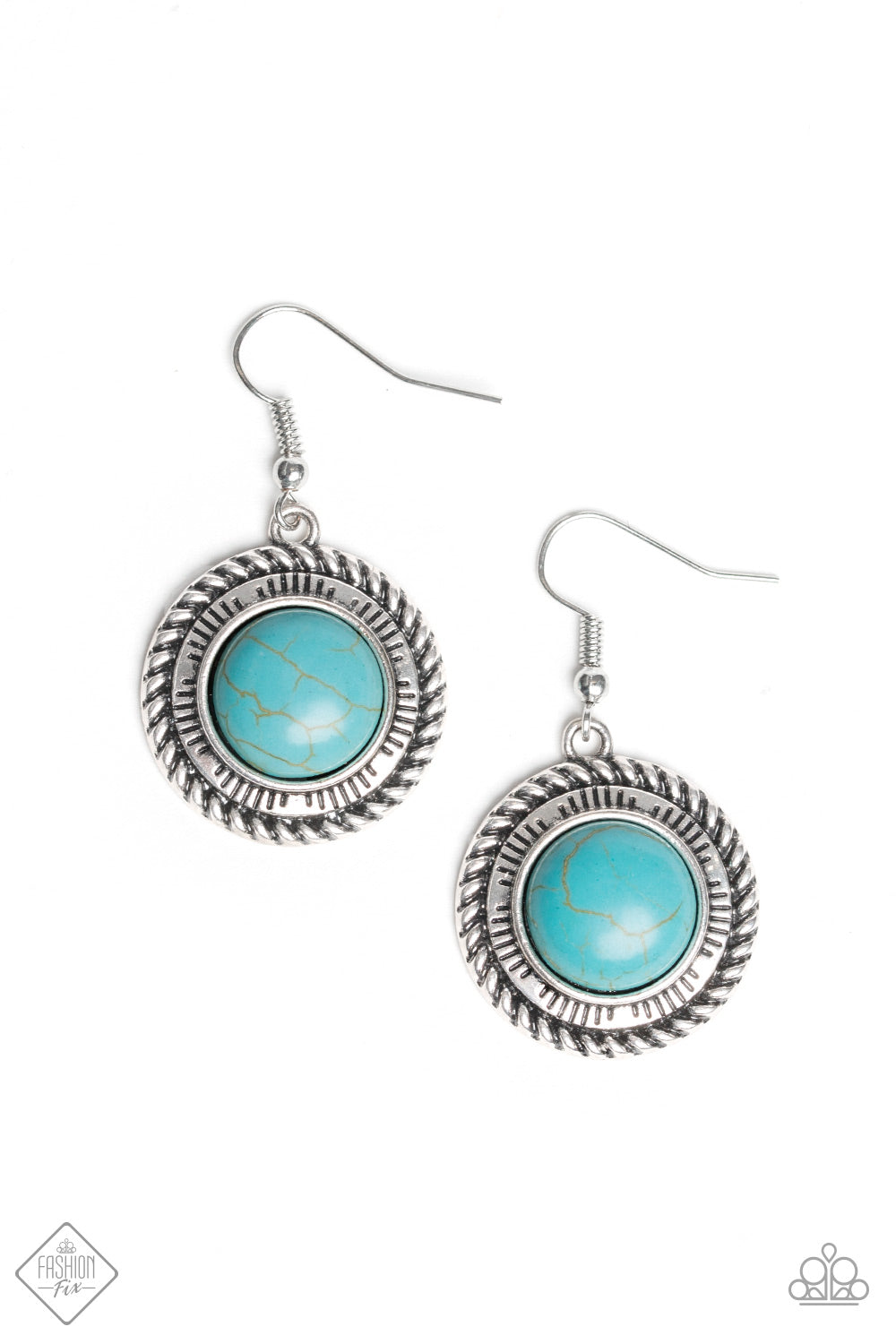 Paparazzi Natural-Born Nomad Blue Turquoise Stone Earrings - Fashion Fix Trend Blend Exclusive