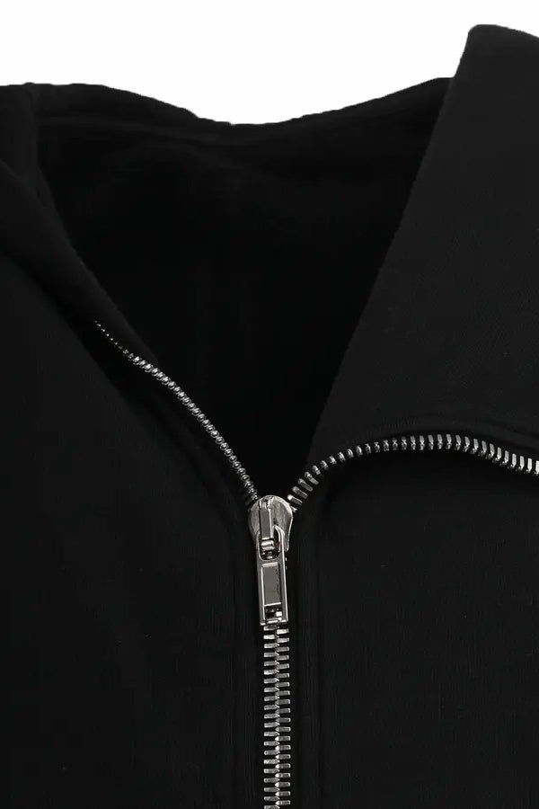 Drkshdw by Rick Owens Woven Sweater-Mountain Zone Hoodie DU17S5286 F 09 Black