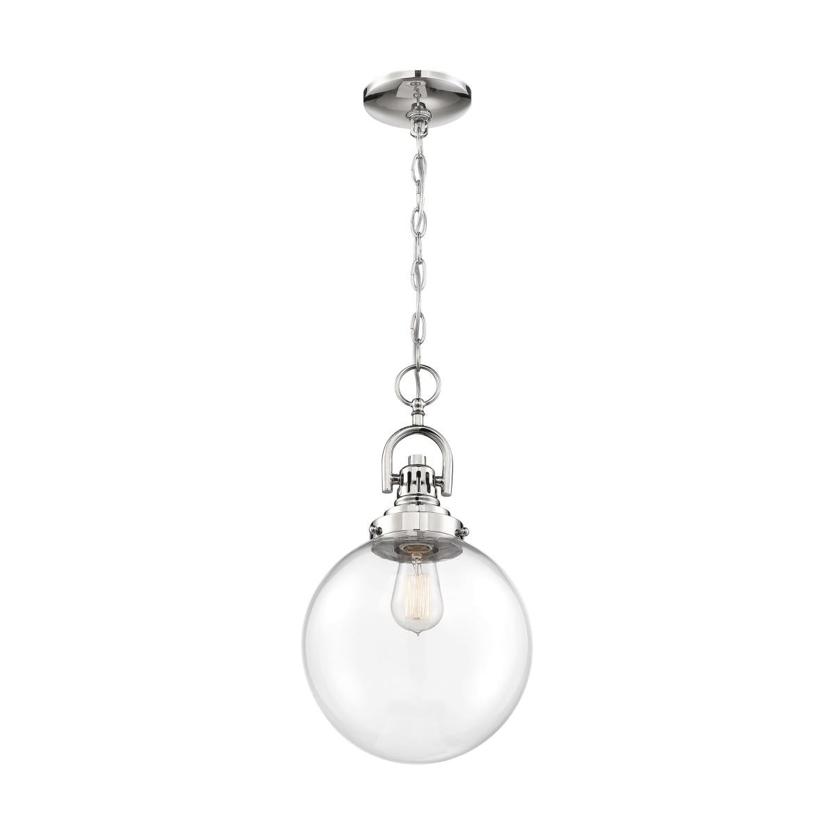 SKYLOFT 1 LIGHT PENDANT - Clear Glass with Polished Nickel Finish