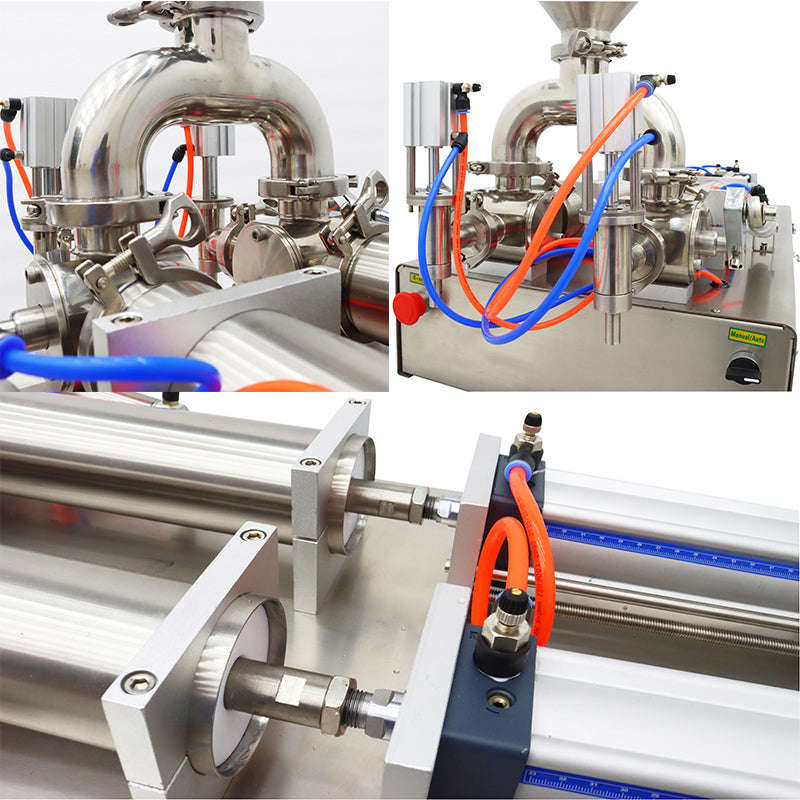 110V 50-500ml Dual-nozzle Paste & Liquid Filling Machine with Food Grade Steel