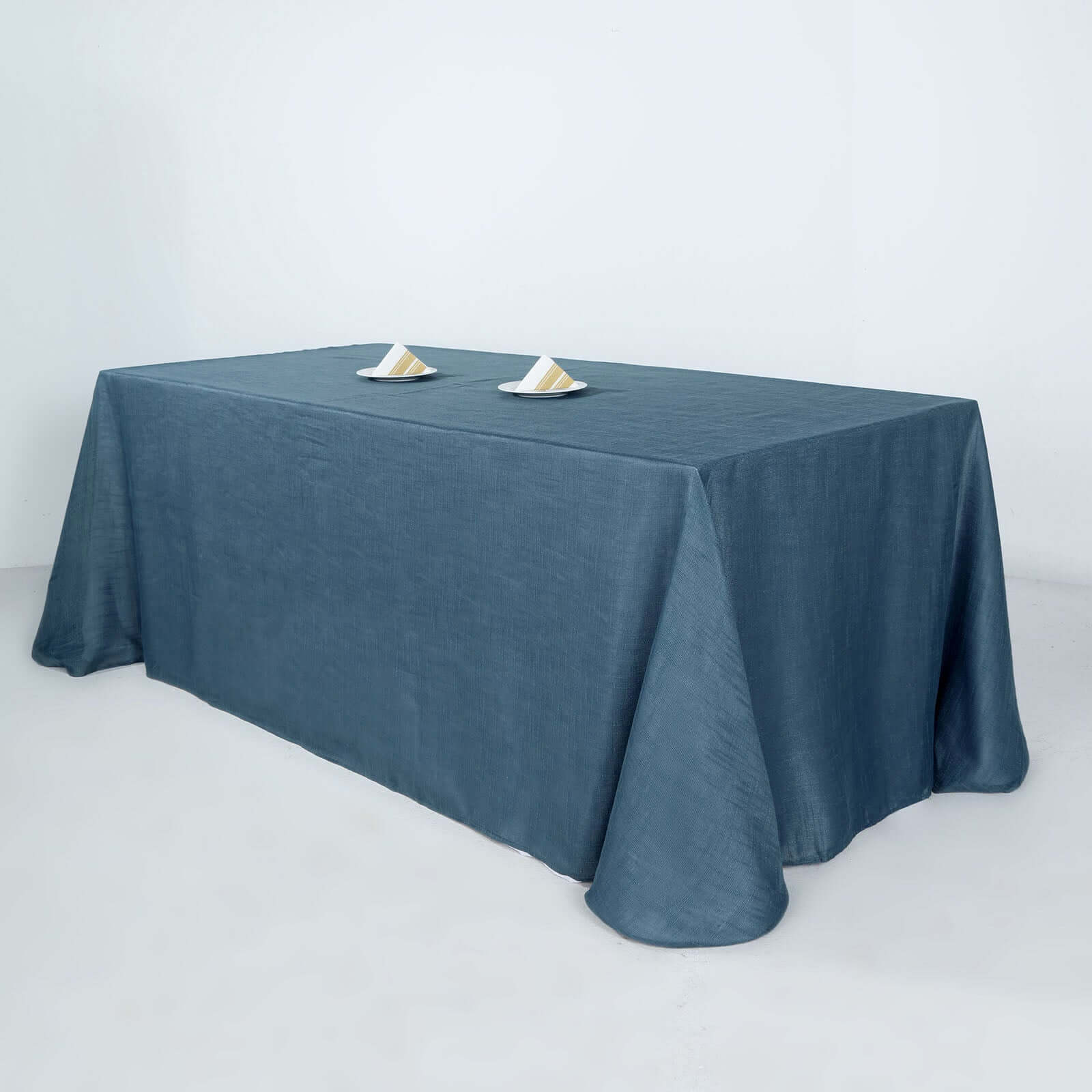 Blue Seamless Rectangular Tablecloth - Linen Look, Wrinkle Resistant (90x132)