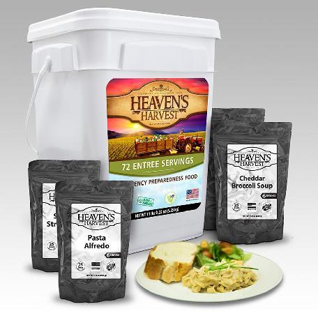 Heavens Harvest Survival Entrèe Bucket - 72 Servings Emergency Food
