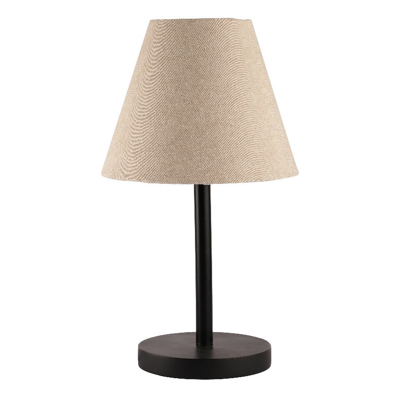 BTR CRAFTS Raven Black Metal Table Lamp with Conical Lampshade for Modern Home Decor