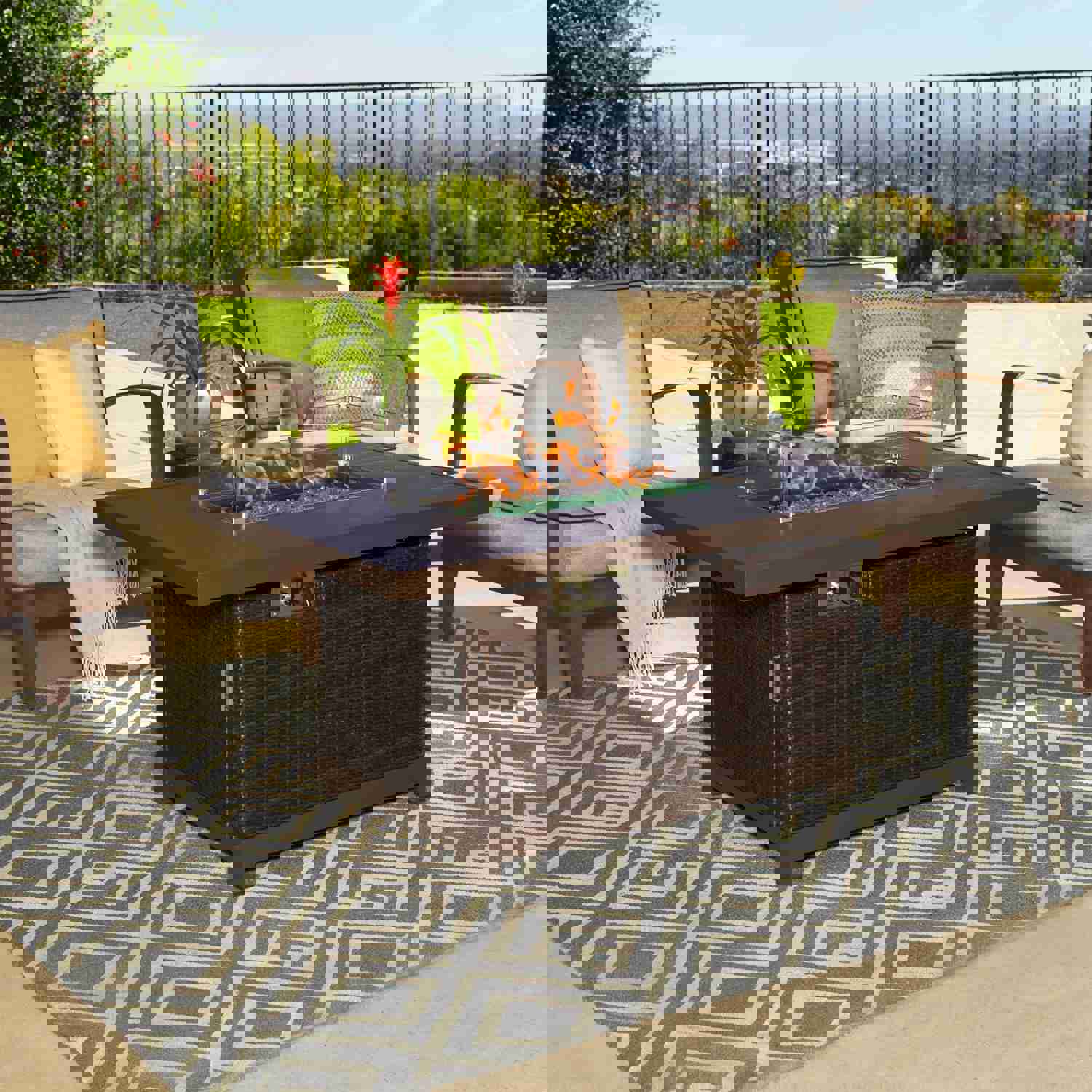 Novi 52 Multi-Functional Outdoor Propane Fire Pit Table – 50,000 BTU, CSA Certified