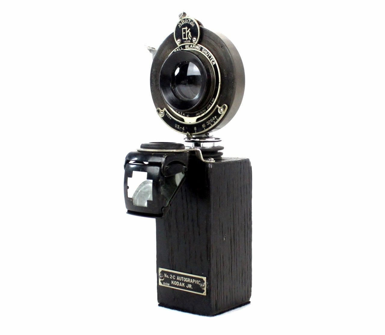Steampunk Wine Bottle Stopper with Stand - Vintage Kodak 2C JR Folding Camera