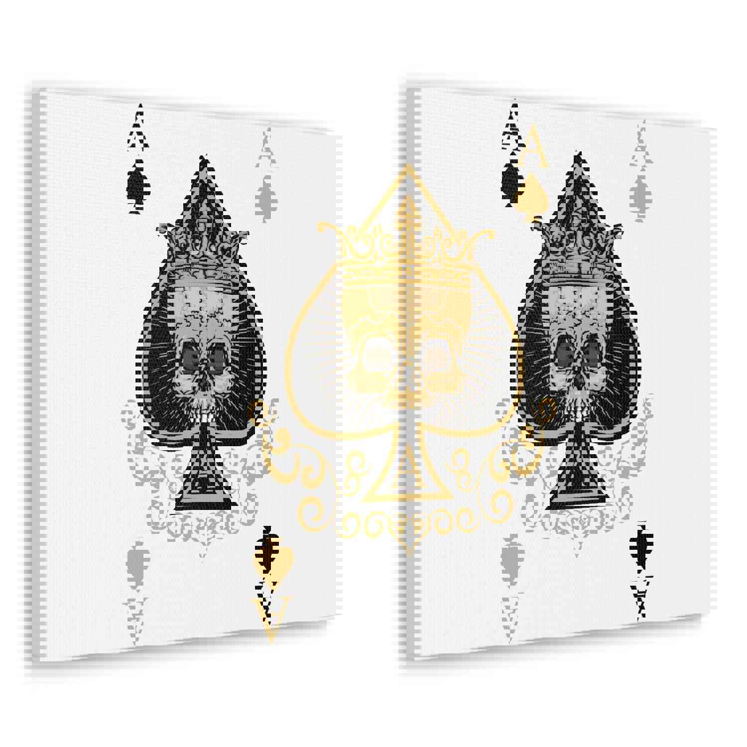 Gothic Ace Of Spades Playing Card Canvas Wall Art - Ready-to-Hang Home Decor