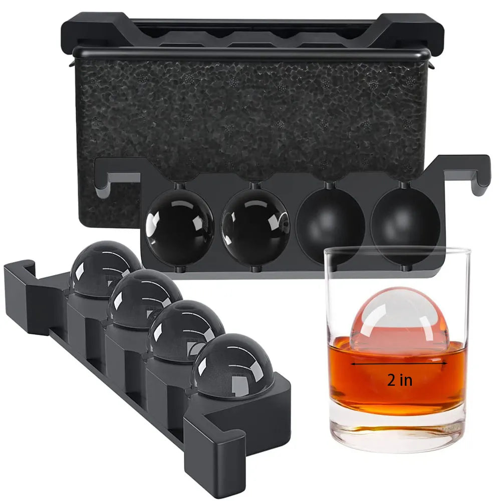 Premium Crystal Clear Ice Ball Maker for Whiskey & Bourbon - Bubble-Free Ice Cube Tray