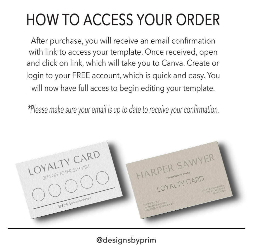 Simply Modern Editable Loyalty Card Template for Health & Beauty Businesses