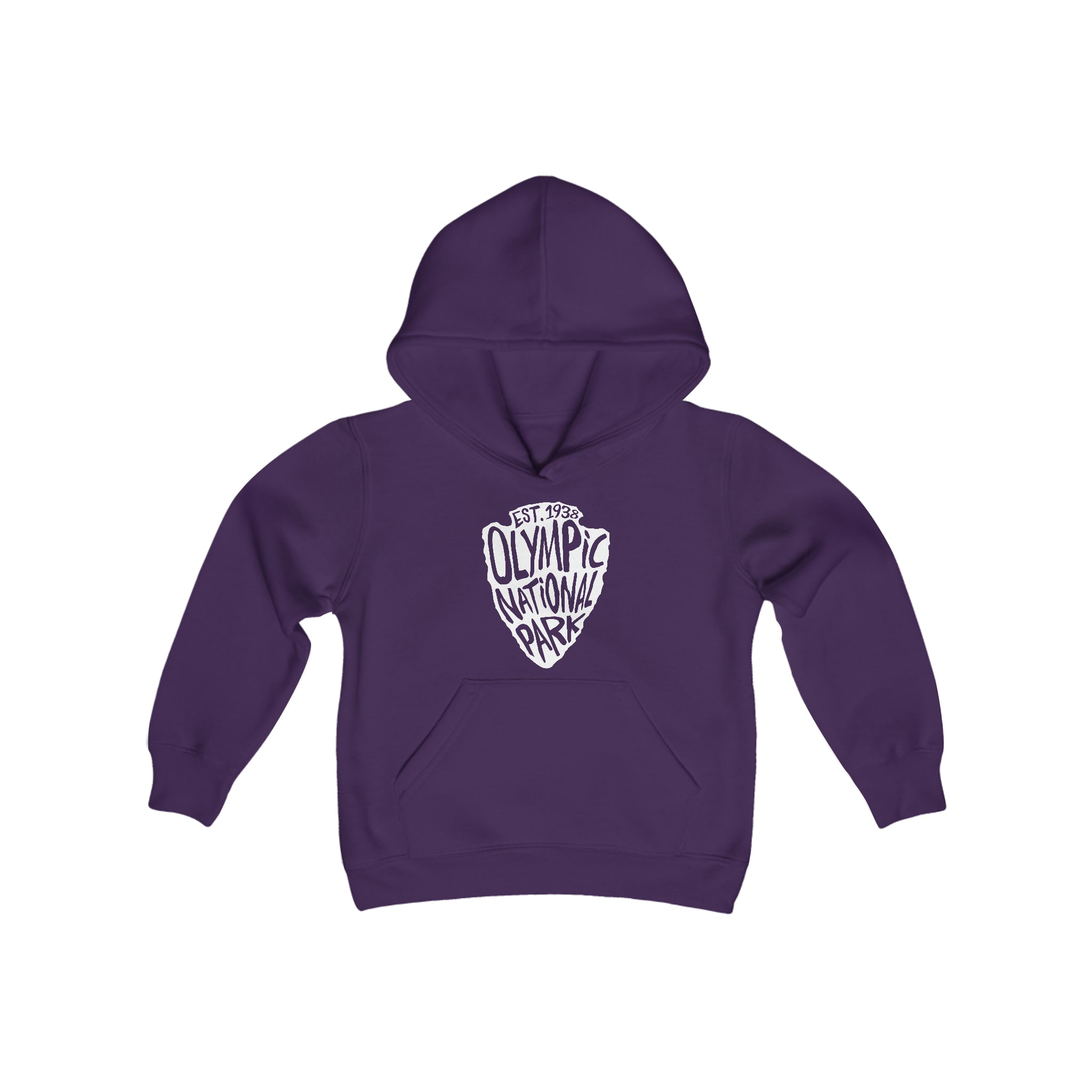 Olympic National Park Kids Hoodie - Arrowhead Chunky Text