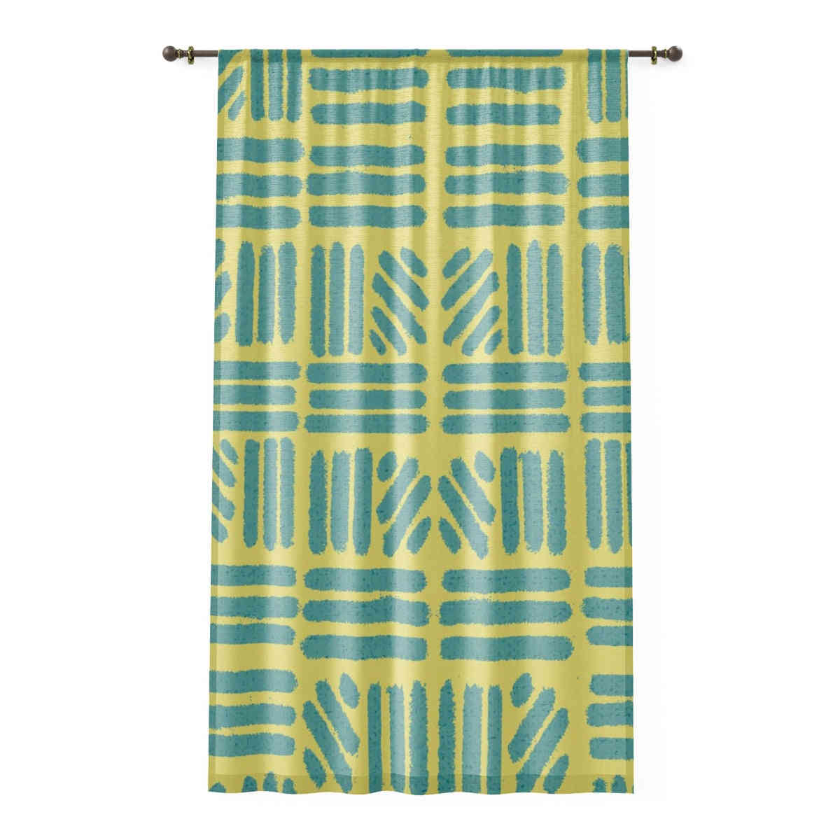 SHAPES & YELLOW - SHEER Window Curtain