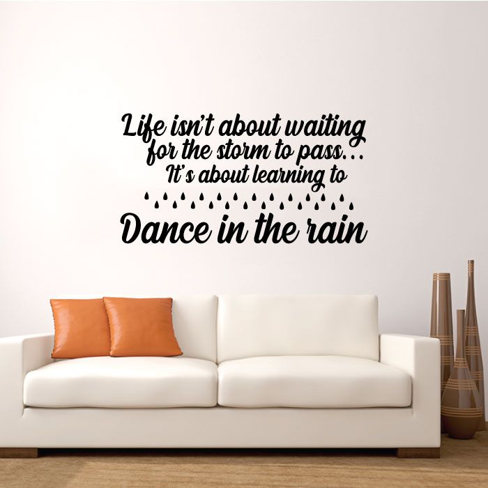 Inspirational Quote Vinyl Wall Sticker Decal - Waiting For The Storm To Pass