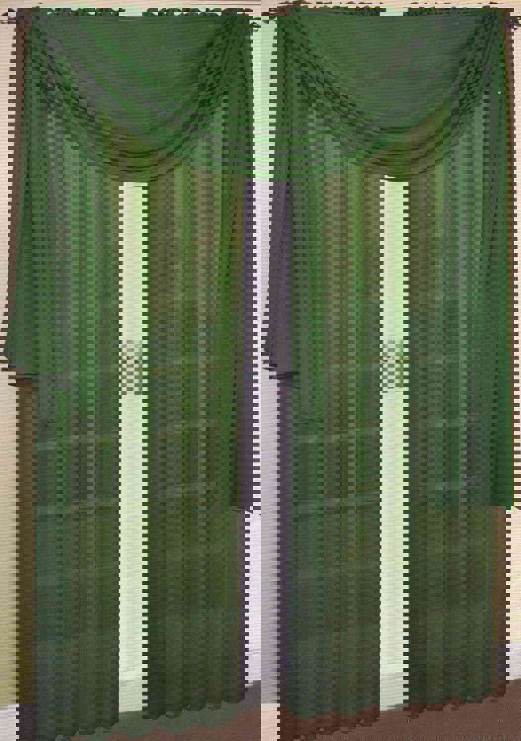 2-Piece Sheer Window Curtain Panels with 2 Inch Rod Pocket