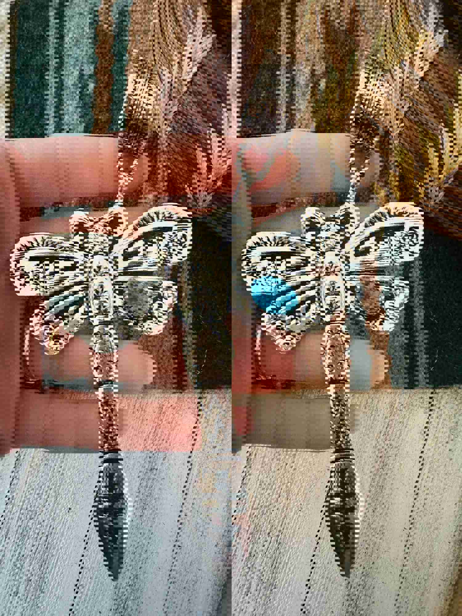 Navajo Sterling Silver & Turquoise Dragonfly Pendant by Richard Singer