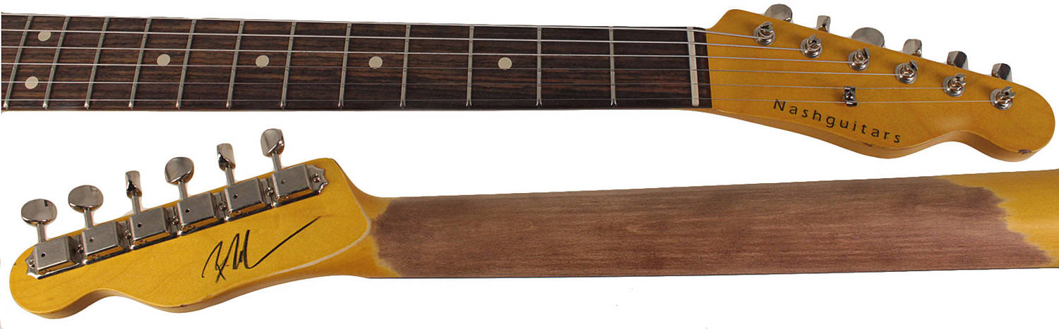 Nash T-63 Guitar, Olympic White, Light Aging - Vintage Tele Model with Lollar Pickups