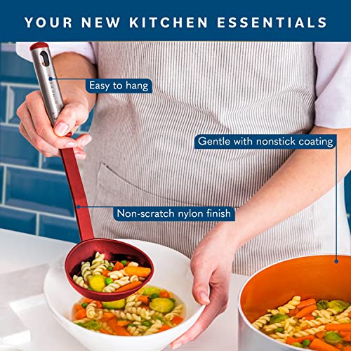 Home Hero 25pc Kitchen Utensils Set - Nylon & Stainless Steel Cooking Tools (Red)