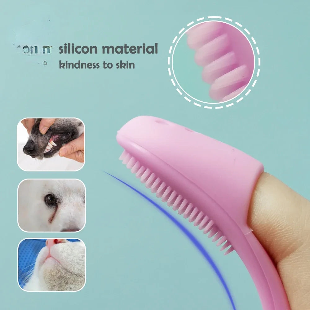 Soft Silicone Pet Finger Brush for Dogs and Cats - Tear Stains & Eye Care Cleaning Tool