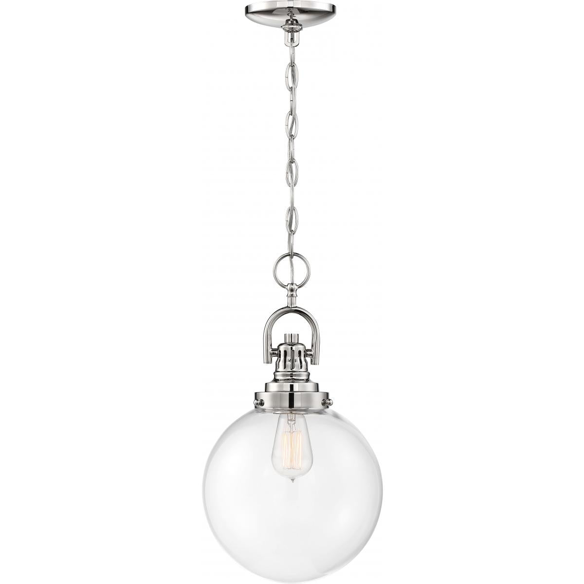 SKYLOFT 1 LIGHT PENDANT - Clear Glass with Polished Nickel Finish
