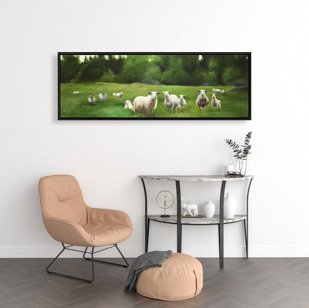 Fields Of Sheep, Fine Art Gallery Wrapped Canvas 16x48