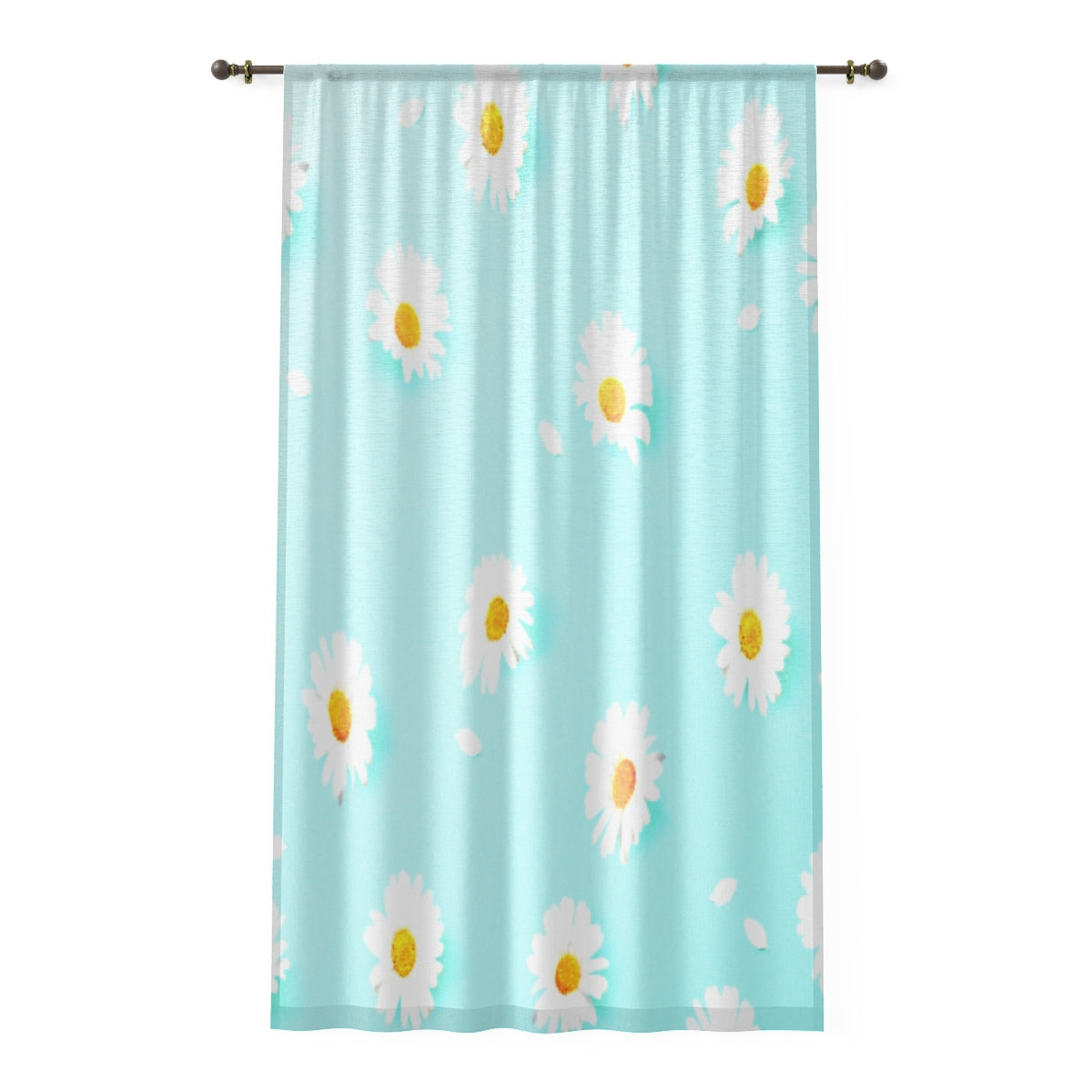 DAISIES & BLUE - SHEER Window Curtain