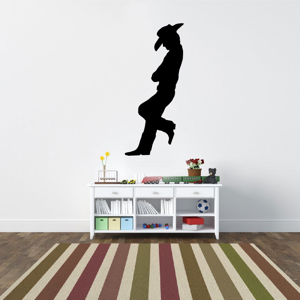 Cowboy Vinyl Wall Art Sticker Decal - Real Cowboy Attire Design