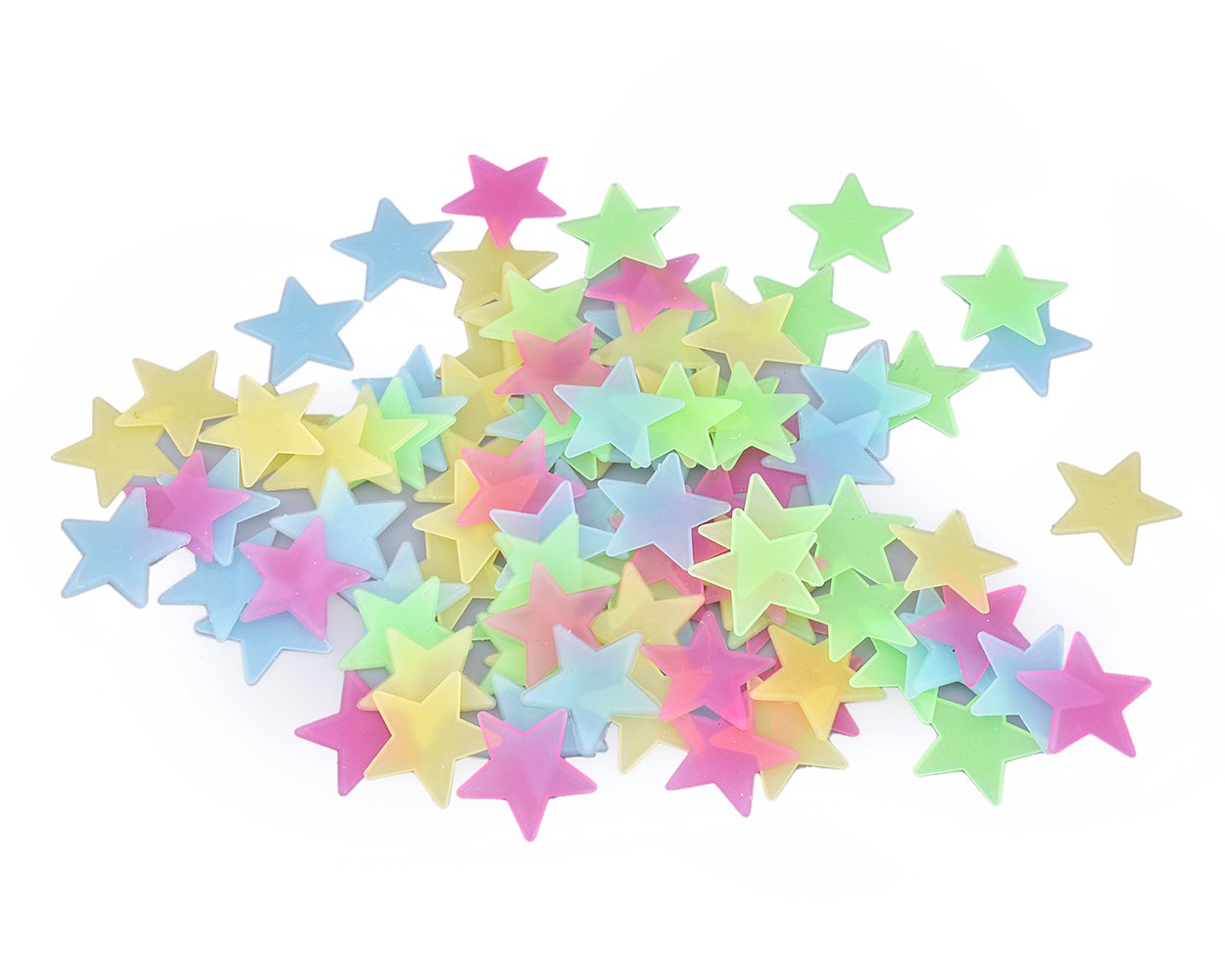 100 Pieces Luminous Star Shaped Wall Stickers for Bedroom Decoration