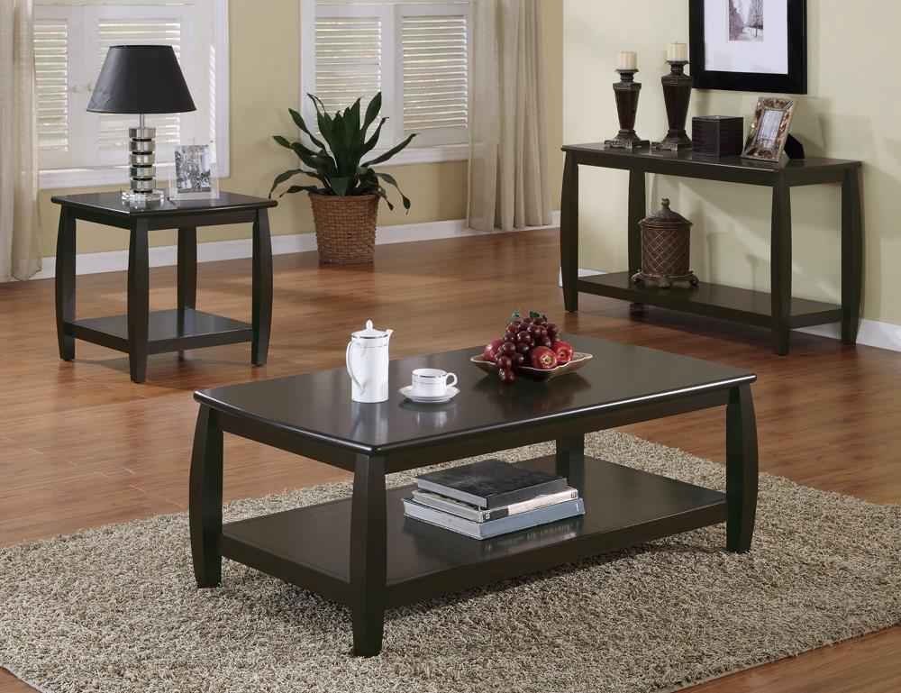 Dixon Rectangular Sofa Table with Lower Shelf in Espresso Finish