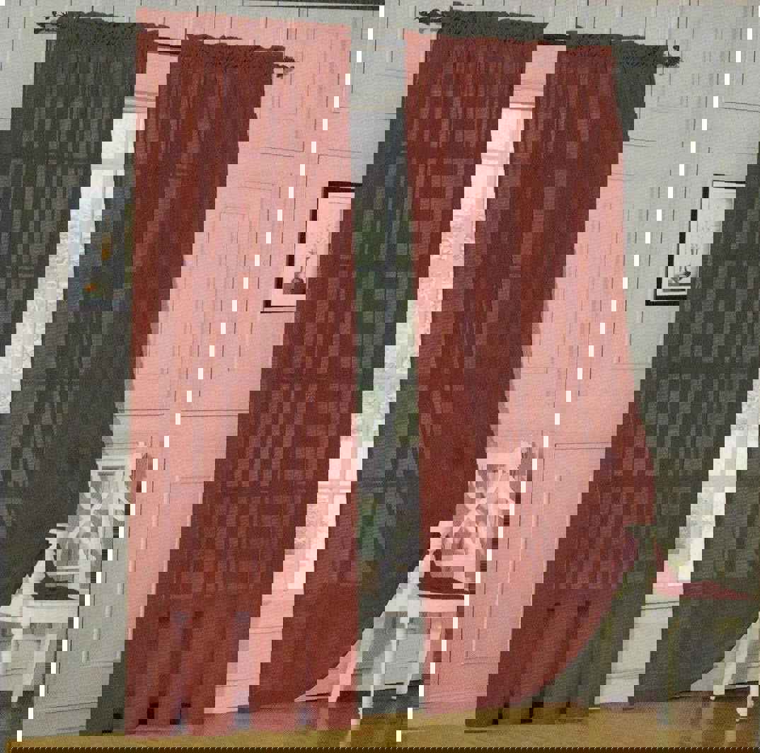 2-Piece Sheer Window Curtain Panels with 2 Inch Rod Pocket