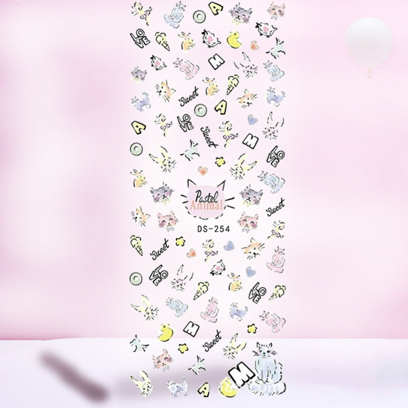 Flowers Butterflies Pattern Decals Water Transfer Nail Art Stickers