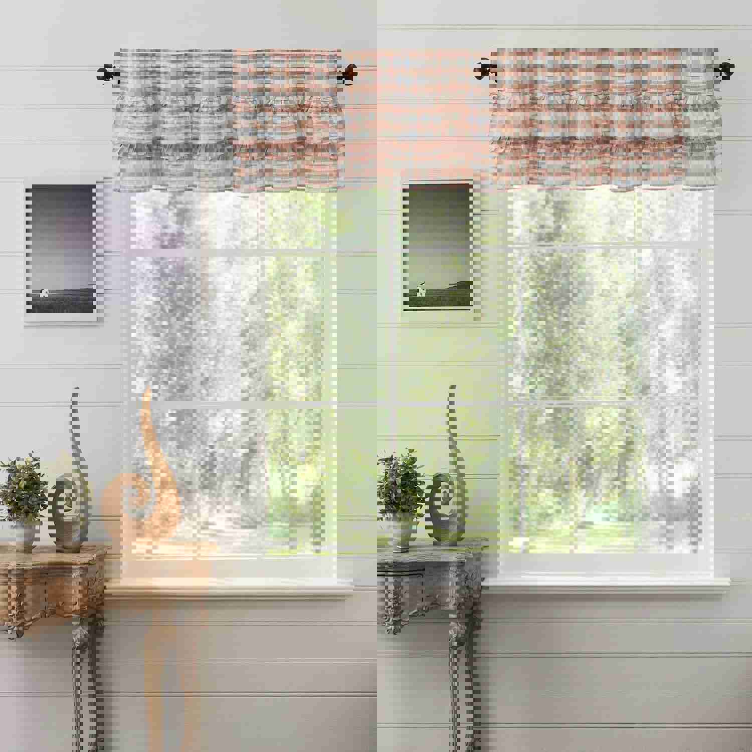 Annie Buffalo Check Ruffled Valance - Portabella