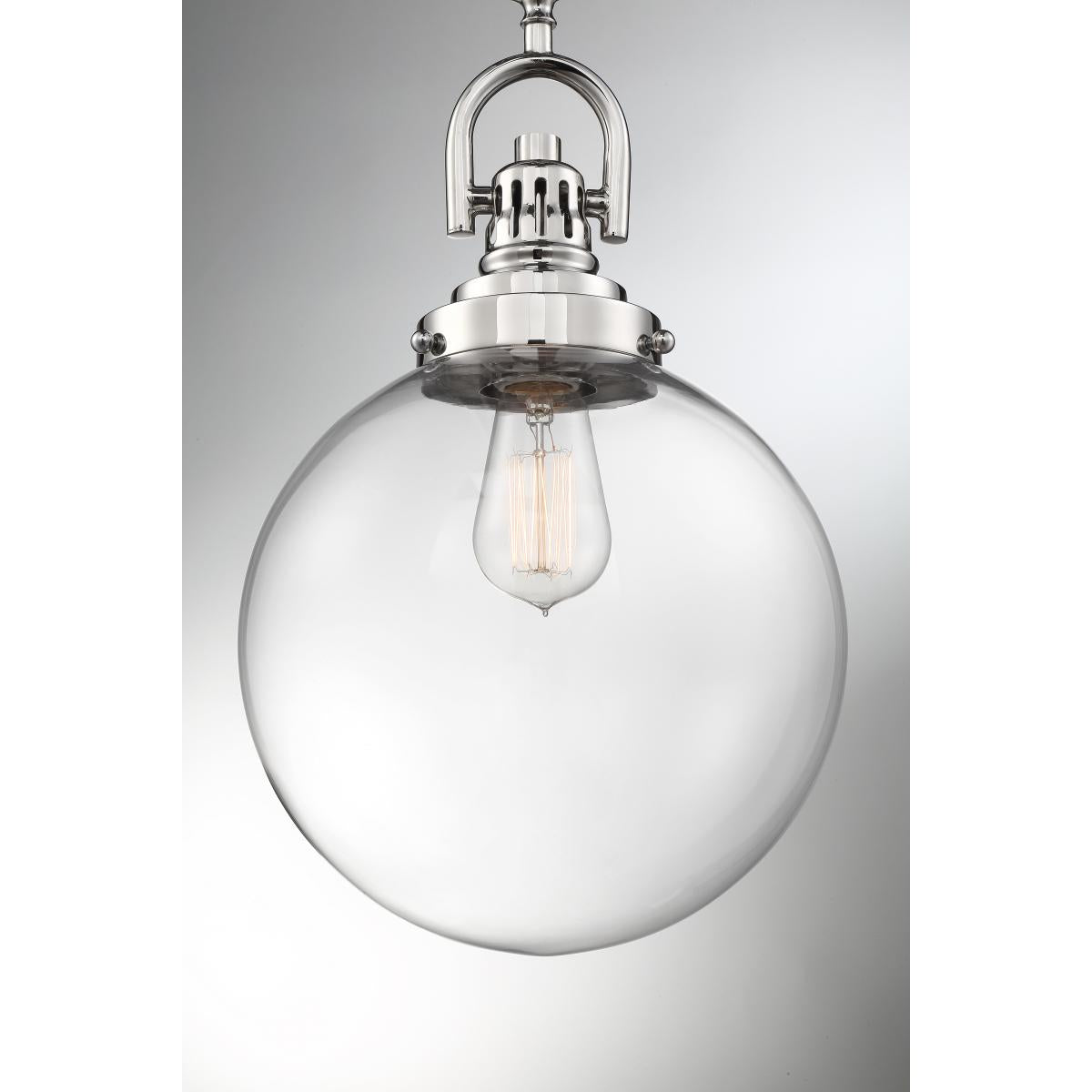 SKYLOFT 1 LIGHT PENDANT - Clear Glass with Polished Nickel Finish