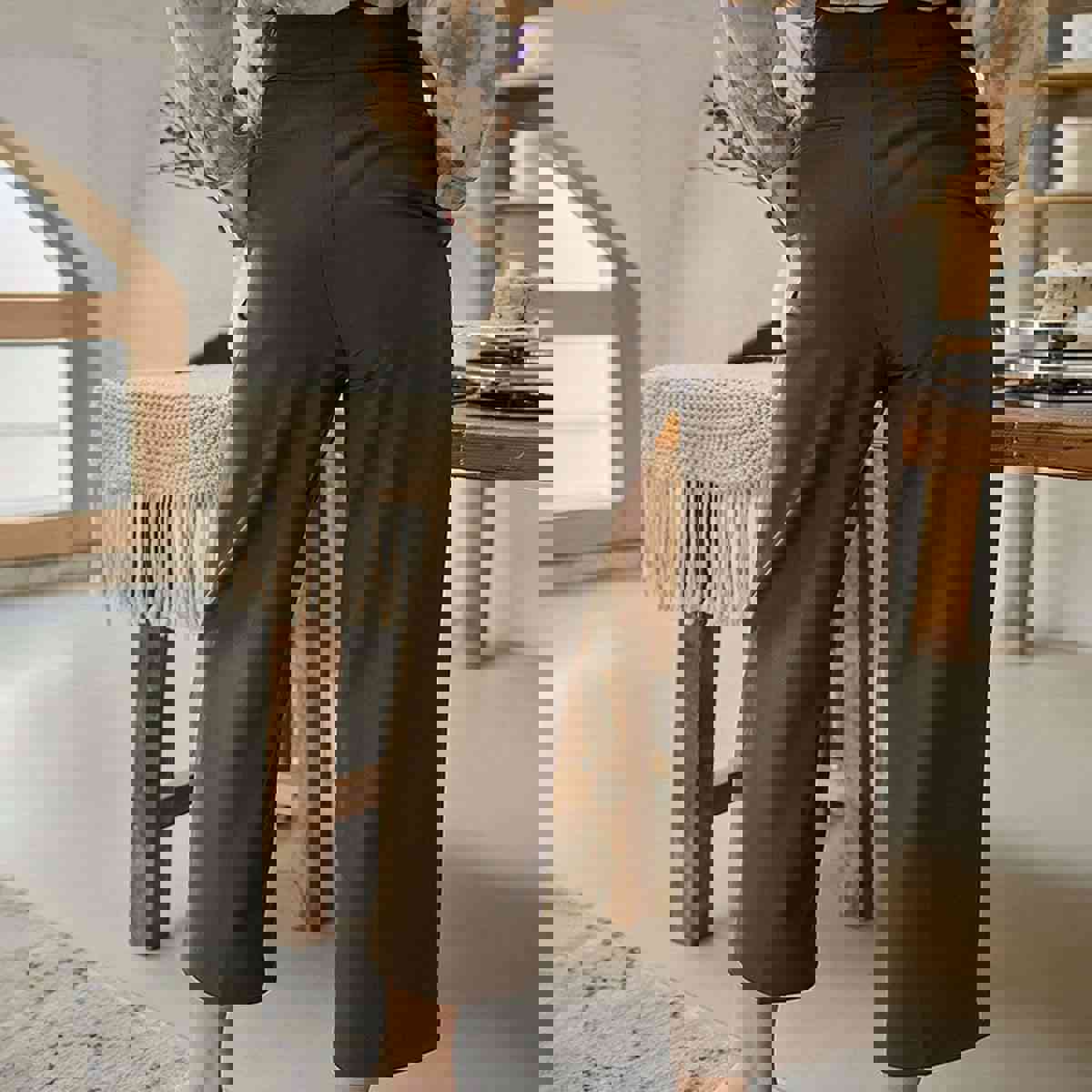 Lady Fashion Casual Straight Long Trousers