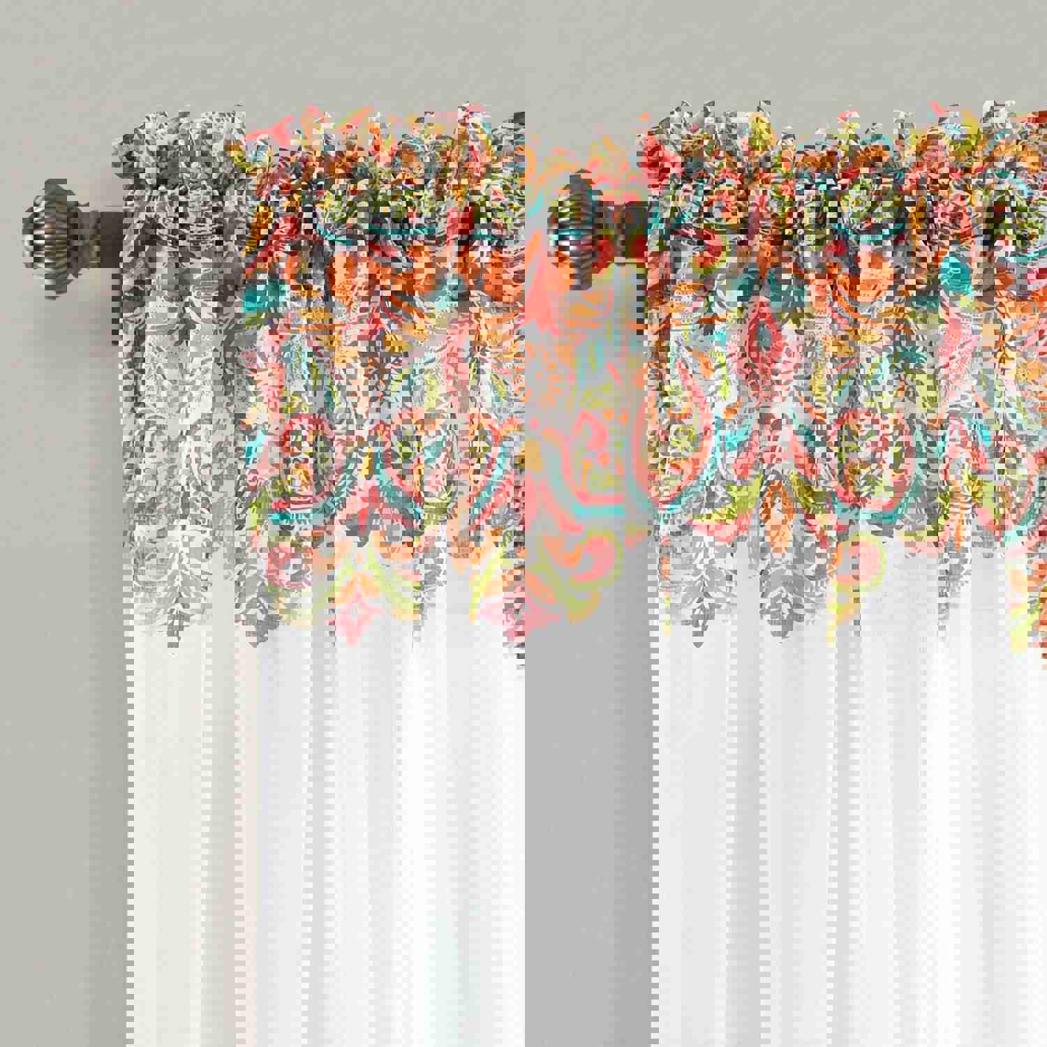 Clara Sheer Window Curtain Panel Set - Modern Paisley & Damask Patterns